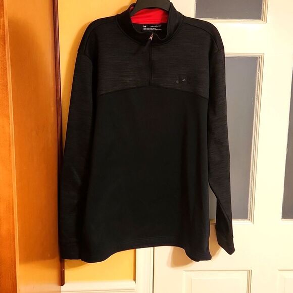 Under Armour Men's Coldgear Black & Gray Fleece Pullover Size 2XL - Picture 1 of 9